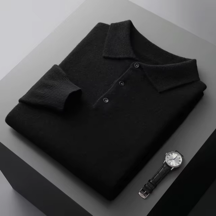 Sweter Męski z Kołnierzykiem Polo | Dzianinowy z Guzikami | Elegancki i Wygodny
