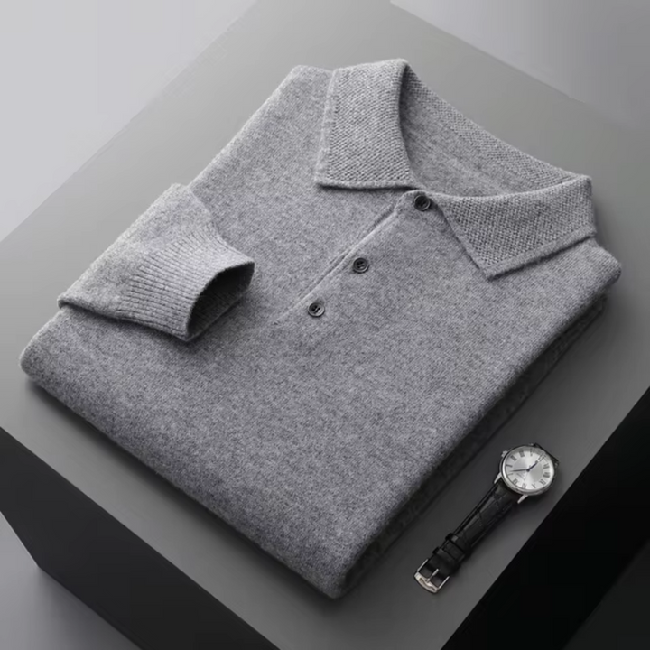 Sweter Męski z Kołnierzykiem Polo | Dzianinowy z Guzikami | Elegancki i Wygodny