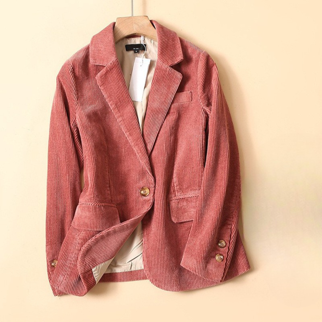 Marynarka Sztruksowa Damska | Klasyczny Krój | Styl Retro z Nowoczesnym Akcentem