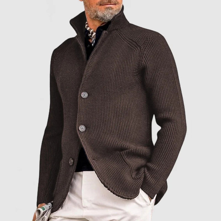 Męski Sweter Zapinany na Guziki | Dzianina Strukturalna | Styl Codzienny i Elegancki