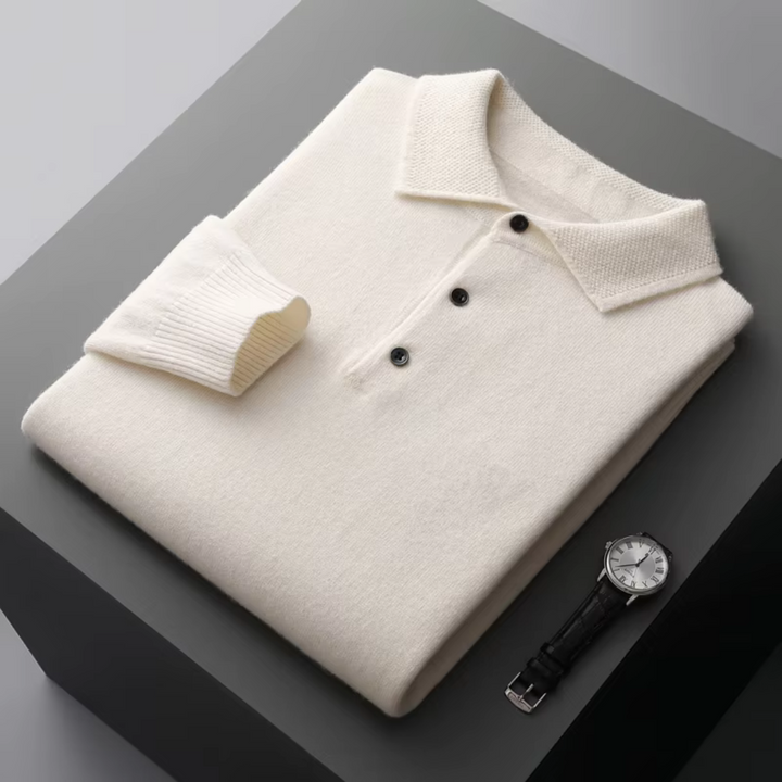 Sweter Męski z Kołnierzykiem Polo | Dzianinowy z Guzikami | Elegancki i Wygodny
