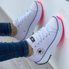 Damskie Trampki na Platformie | Sznurowane | Styl Casual Streetwear