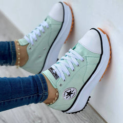 Damskie Trampki na Platformie | Sznurowane | Styl Casual Streetwear