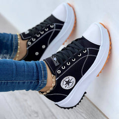 Damskie Trampki na Platformie | Sznurowane | Styl Casual Streetwear