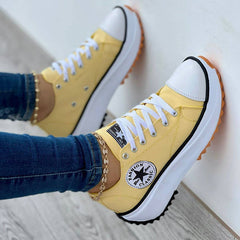 Damskie Trampki na Platformie | Sznurowane | Styl Casual Streetwear
