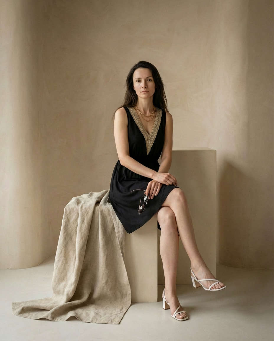 Sukienka Letnia Damska | Luźny Krój | Wygodny Dekolt w V | Na Co Dzień