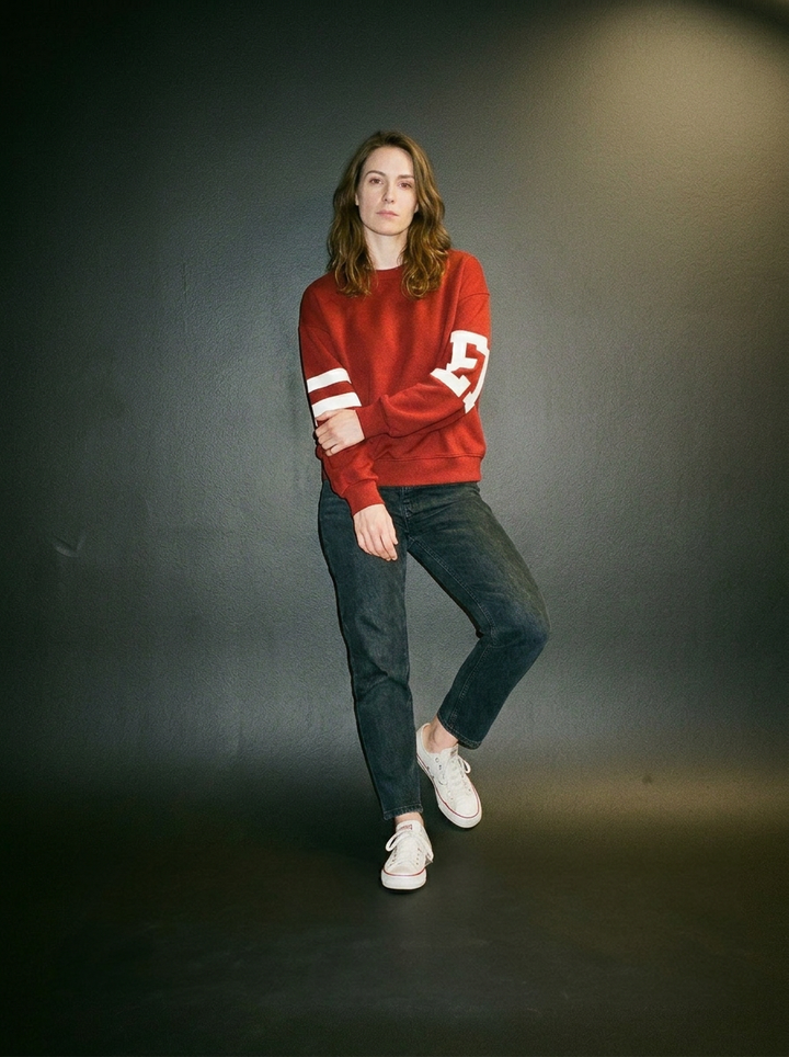 Bluza Oversize z Nadrukiem | Obniżona Linia Ramion | Swobodny Krój i Sportowy Styl