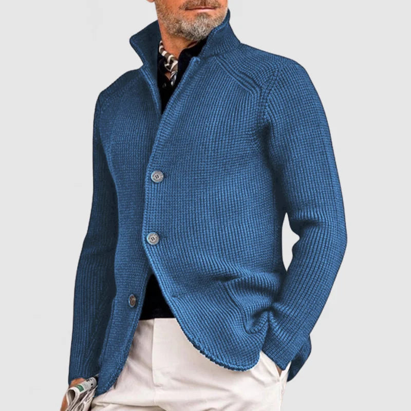 Męski Sweter Zapinany na Guziki | Dzianina Strukturalna | Styl Codzienny i Elegancki