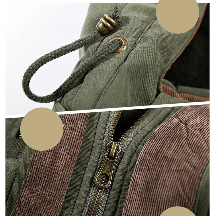 Męska Kurtka Zimowa z Ociepleniem | Z Kapturem i Podszyciem | Styl Outdoor