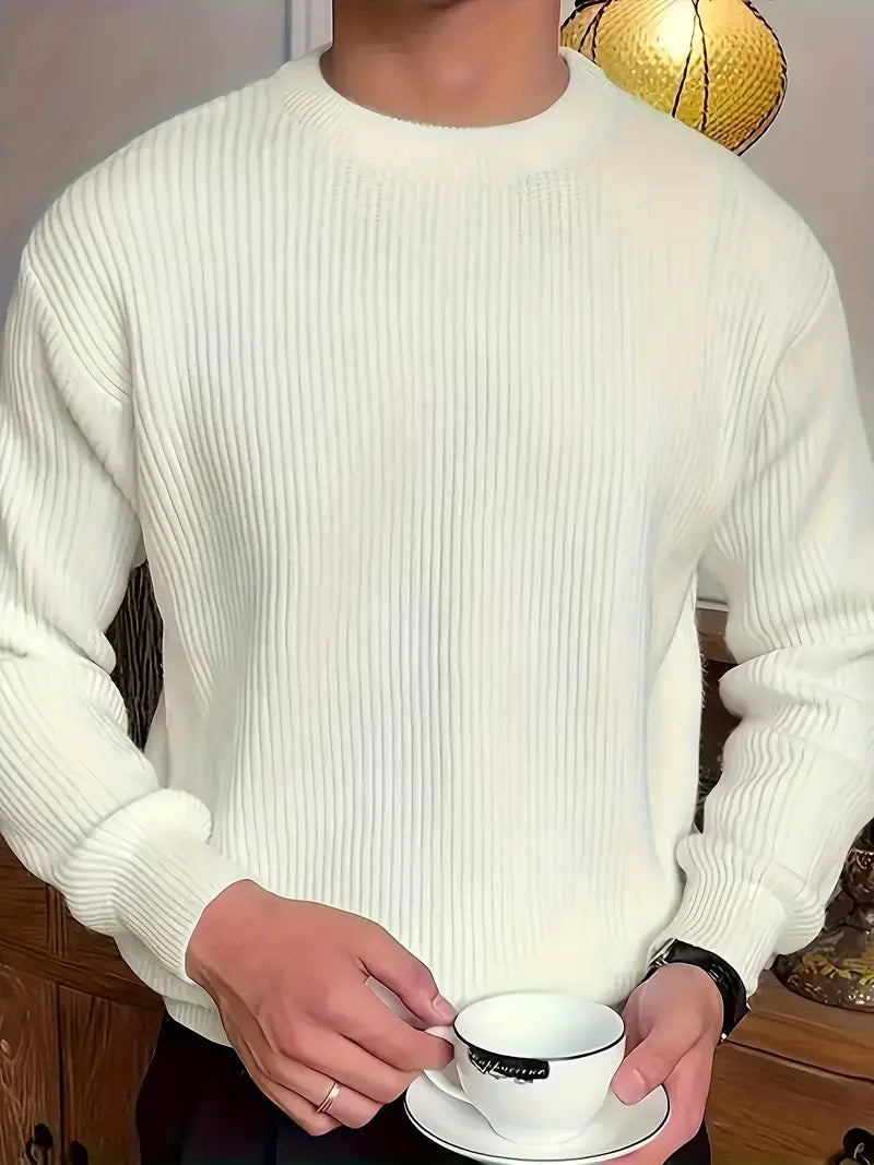 Sweter Męski Dzianinowy | Klasyczny Krój | Miękka i Przyjemna Tkanina
