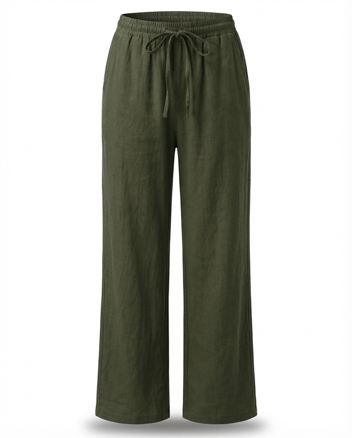 Spodnie Damskie Lniane Wygodne | Luźny Krój | Ekologiczny Len | Na Co Dzień