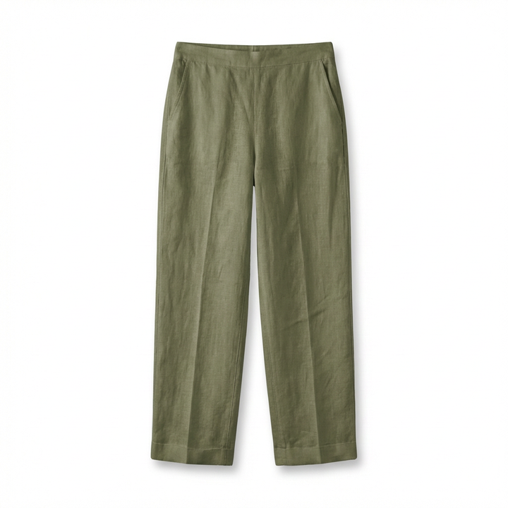 Spodnie Damskie Lniane Eleganckie | Workowaty Krój | Lekkie Materiały | Na Co Dzień