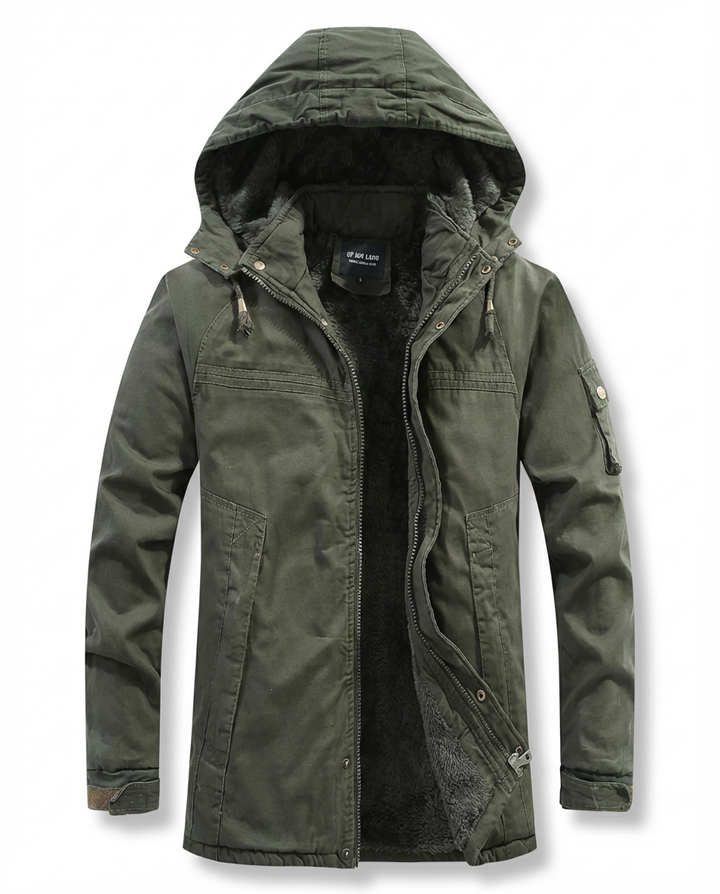 Męska Kurtka z Kapturem | Podszyta i Wiatroodporna | Klasyczny Krój - 1