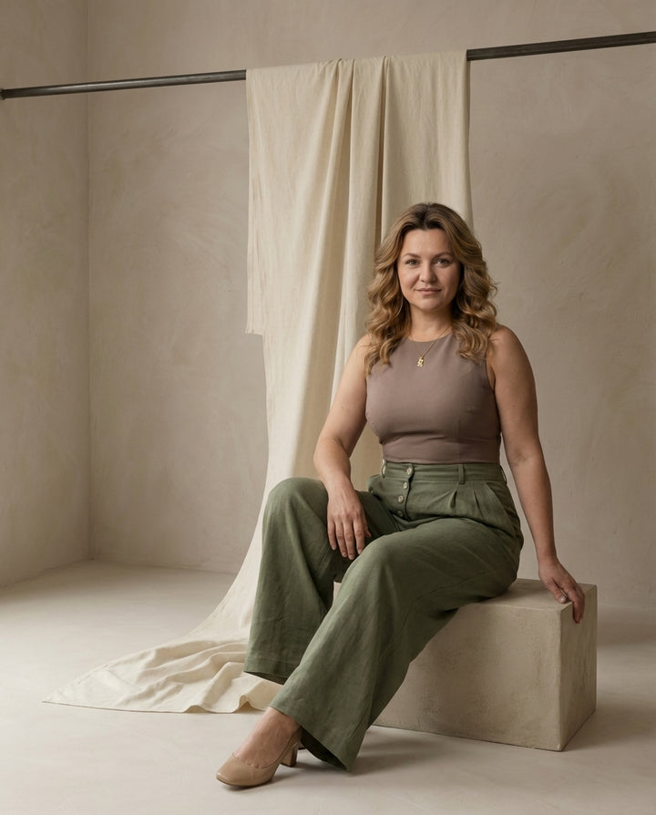 Spodnie Palazzo Palazzo Spodnie | Luźny Krój | Detale Zapinane na Guziki | Na Lato