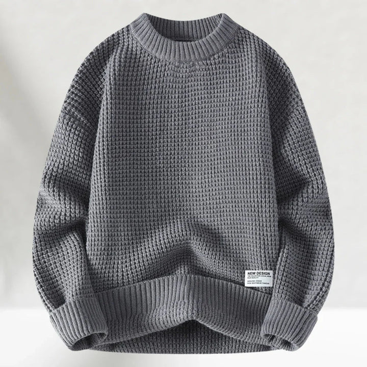 Sweter Męski z Grubej Dzianiny | Klasyczny Krój | Teksturowana Struktura