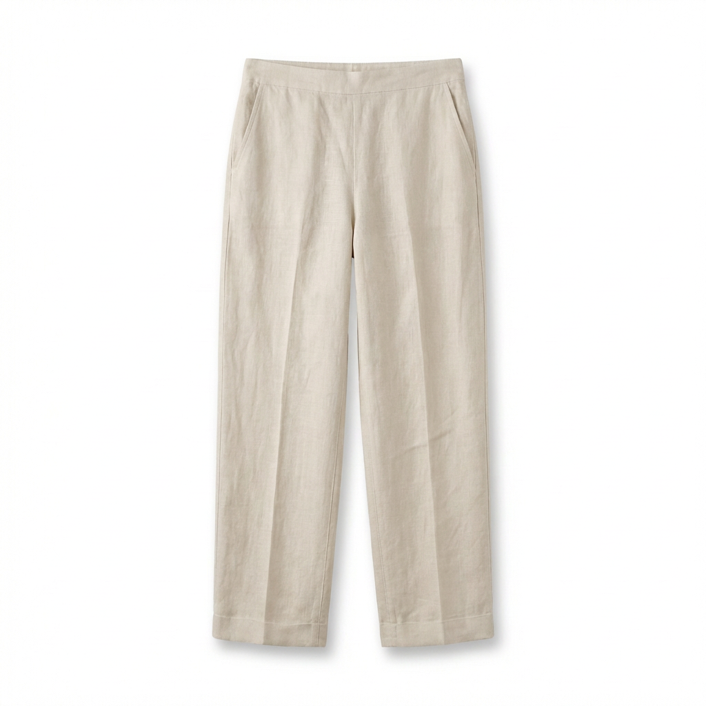 Spodnie Damskie Lniane Eleganckie | Workowaty Krój | Lekkie Materiały | Na Co Dzień