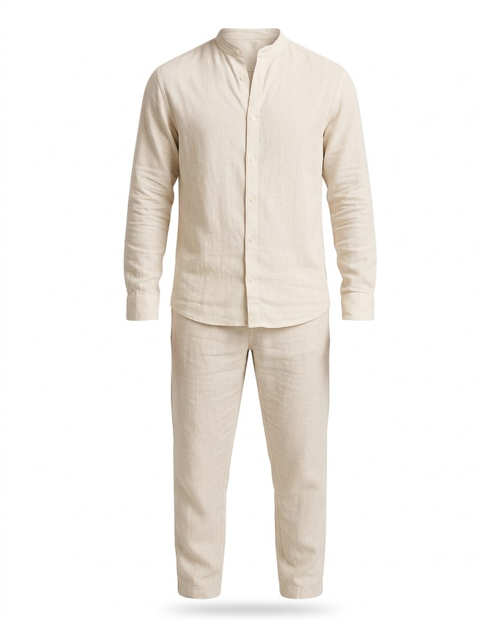 Zestaw Męski Koszula i Spodnie | Luźny Krój | Komfortowy Materiał | Na Lato