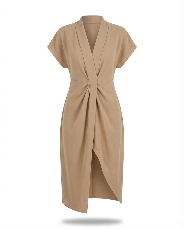 Sukienka Midi Damska Kopertowa | Regulowany Krój | Wygodne Wiązanie | Na Co Dzień i Na Wyjścia