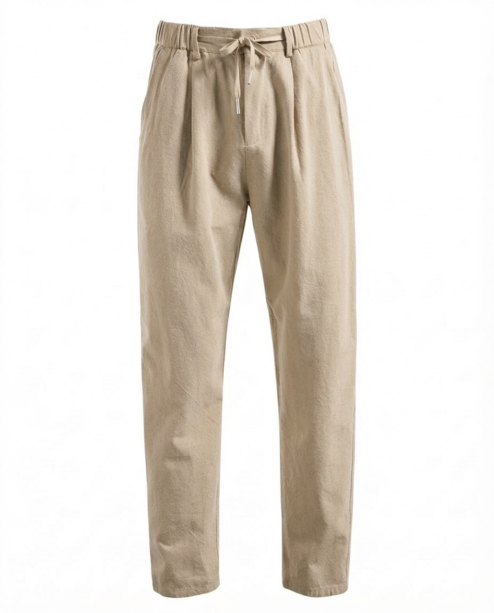 Lekkie lniane spodnie męskie | Luźny krój | Oddychający materiał | Na co dzień