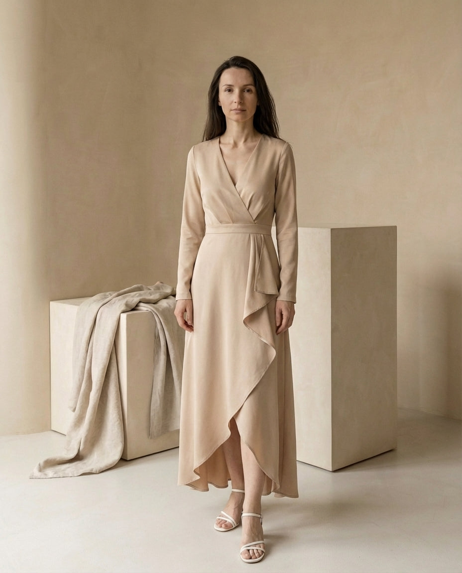 Sukienka Damska Codzienna Sukienki Letnie | Prosty Krój | Długie Rękawy | Na Co Dzień