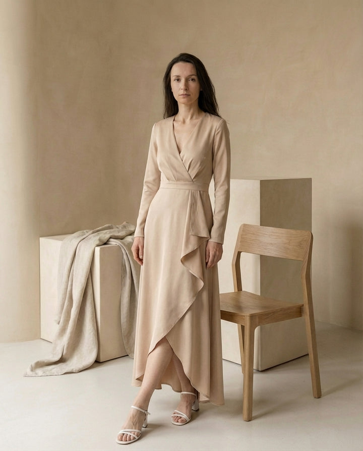 Sukienka Damska Codzienna Sukienki Letnie | Prosty Krój | Długie Rękawy | Na Co Dzień