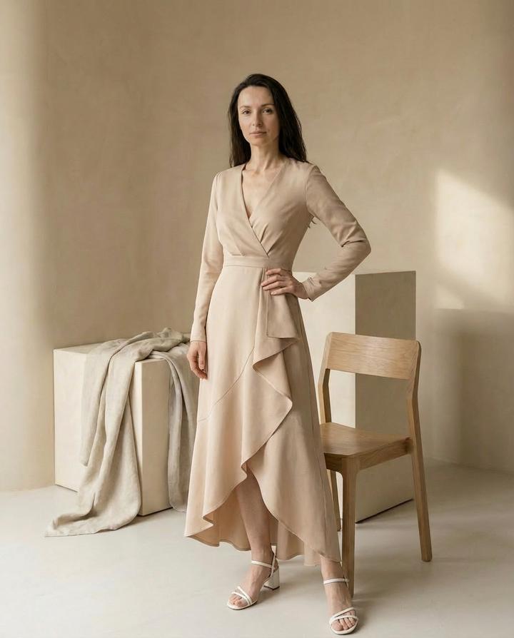 Sukienka Damska Codzienna Sukienki Letnie | Prosty Krój | Długie Rękawy | Na Co Dzień