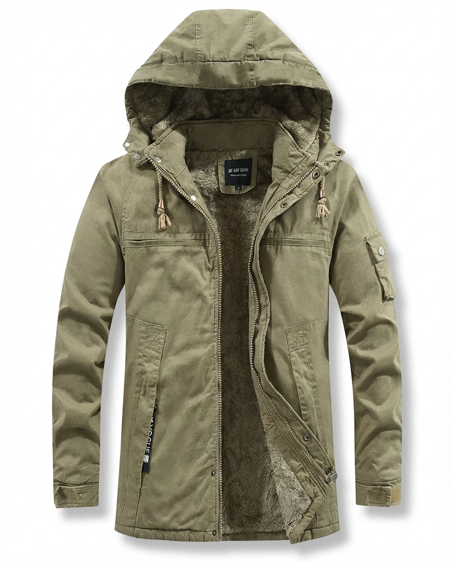 Męska Kurtka z Kapturem | Podszyta i Wiatroodporna | Klasyczny Krój - 10