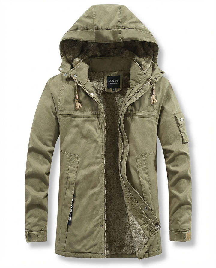 Męska Kurtka z Kapturem | Podszyta i Wiatroodporna | Klasyczny Krój - 10