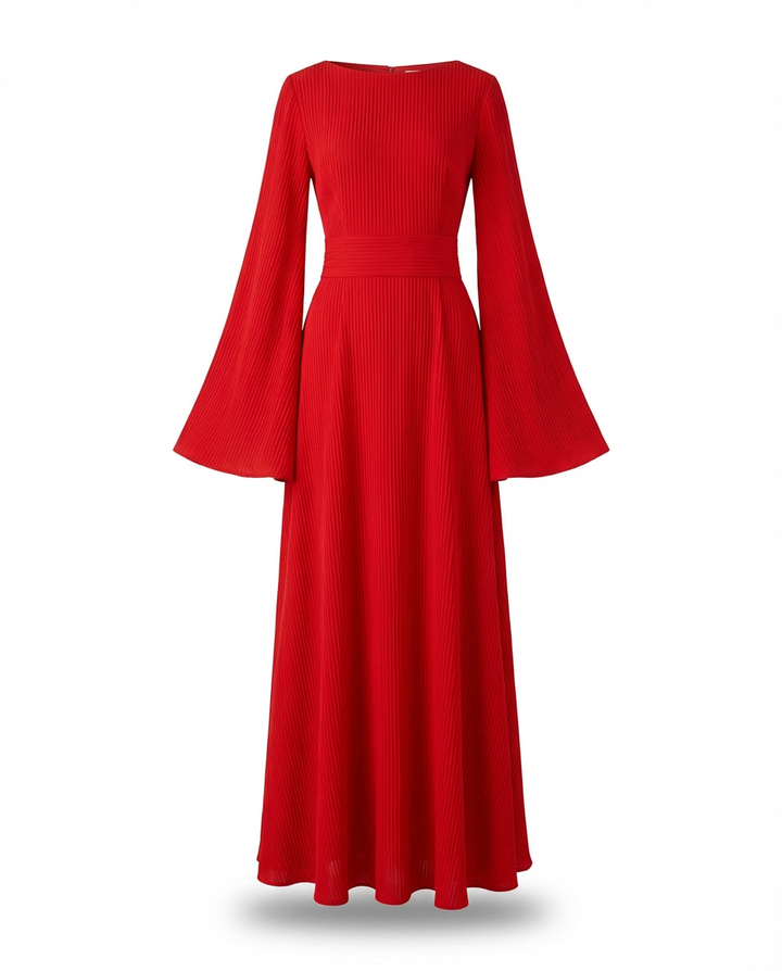 Sukienka Damska Maxi | Rozszerzany Krój | Zwiewna Spódnica | Na Wiosnę i Jesień