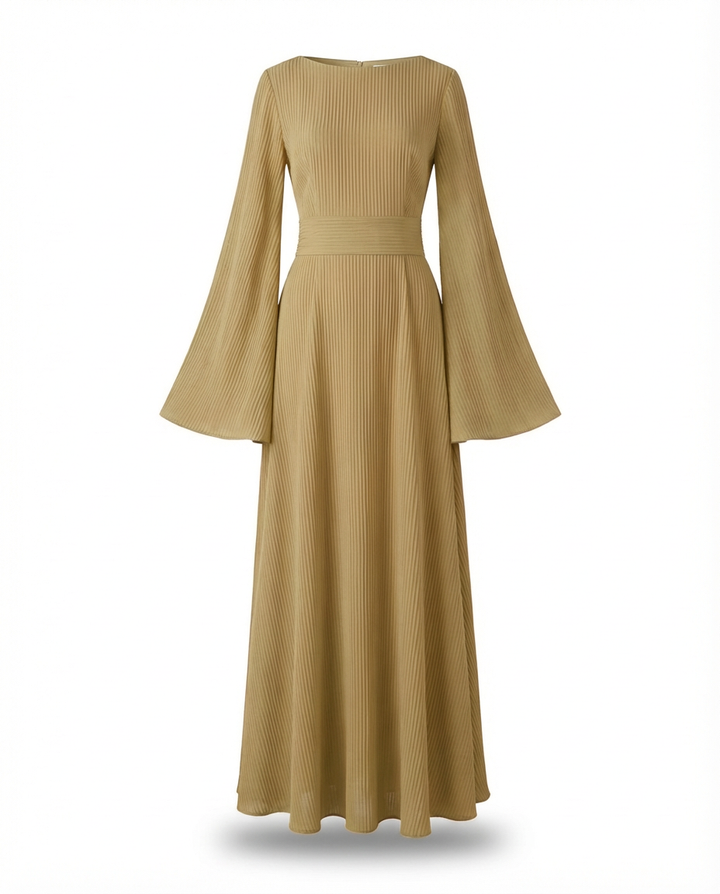 Sukienka Damska Maxi | Rozszerzany Krój | Zwiewna Spódnica | Na Wiosnę i Jesień