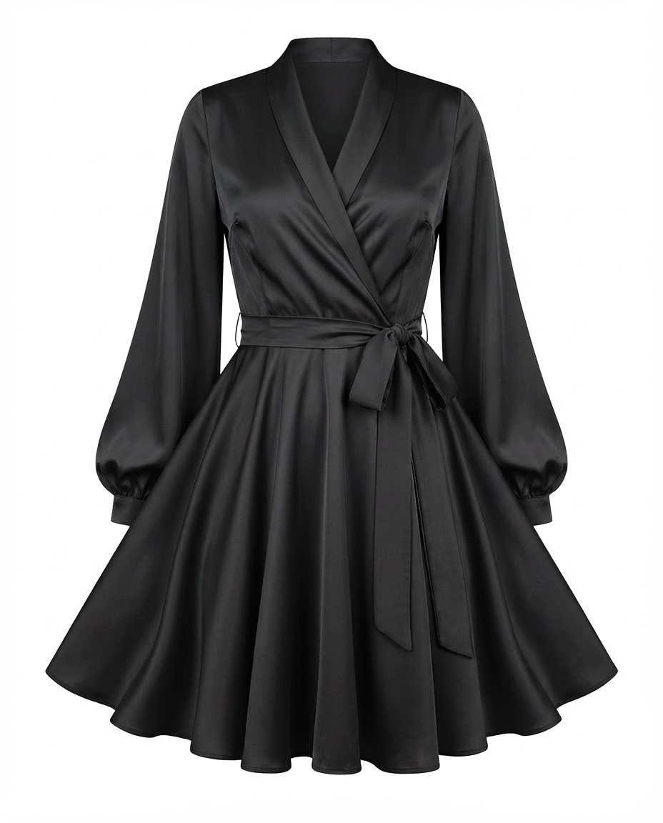 Sukienka Damska Elegancka Sukienka na Wesele | Krój Crossover | Satynowy Materiał | Na Wiosnę i Lato