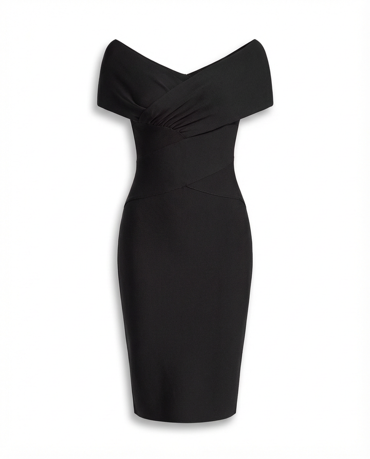 Sukienka Koktajlowa Sukienki Koktajlowe | Dopasowany Krój | Dekolt w Kształcie V | Na Wyjścia