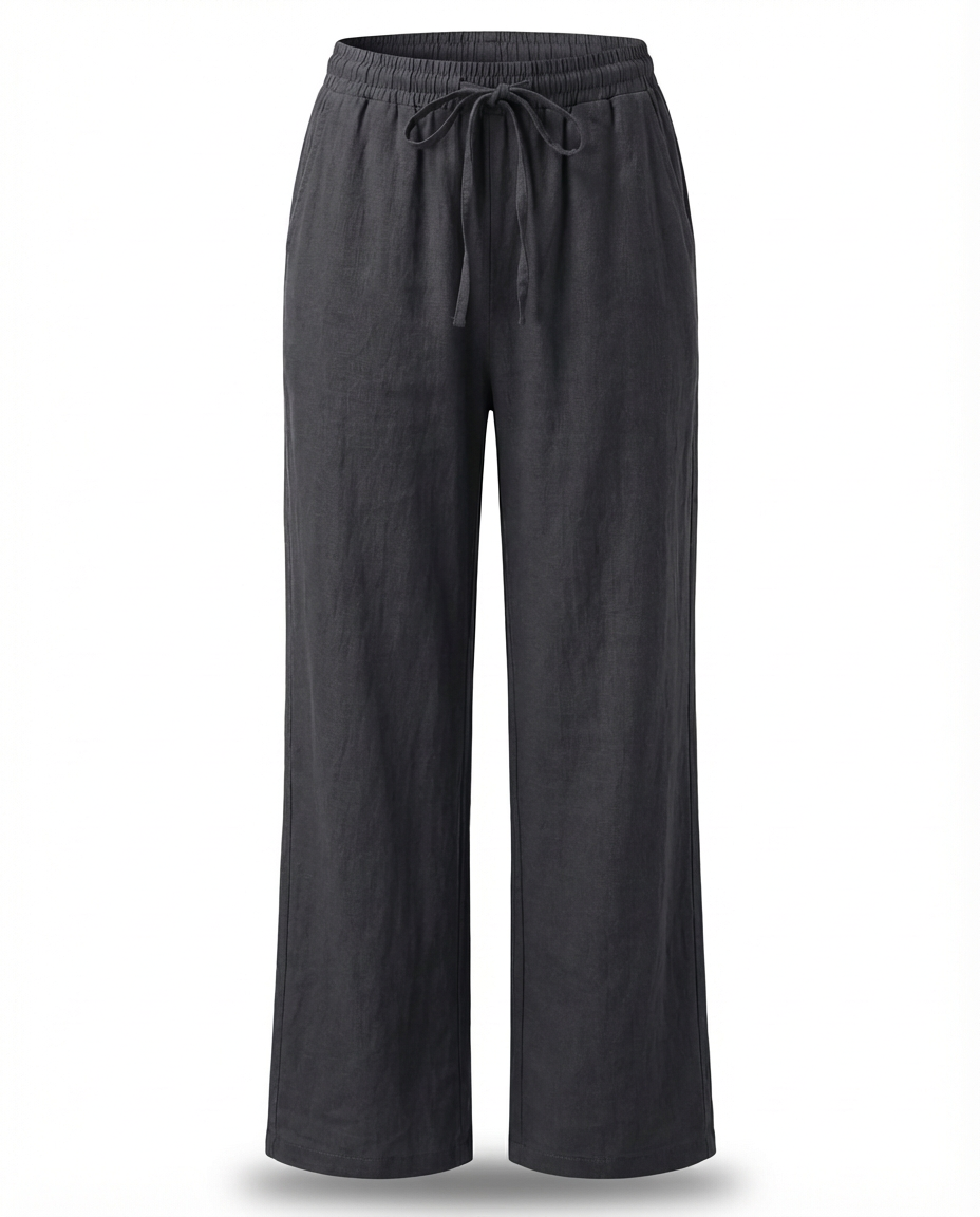 Spodnie Damskie Lniane Wygodne | Luźny Krój | Ekologiczny Len | Na Co Dzień