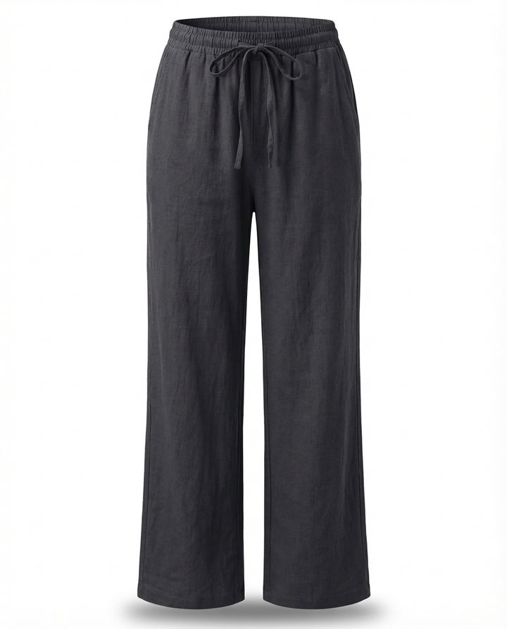 Spodnie Damskie Lniane Wygodne | Luźny Krój | Ekologiczny Len | Na Co Dzień