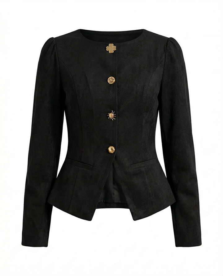 Kurtka Damska Wiosenna | Regularny Krój | Metalowe Guziki | Na Co Dzień