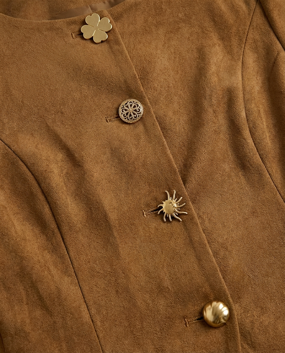 Kurtka Damska Wiosenna | Regularny Krój | Metalowe Guziki | Na Co Dzień