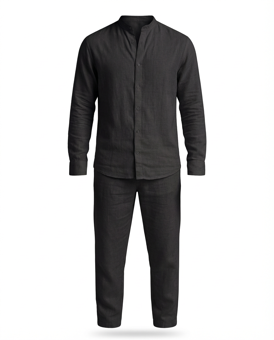 Zestaw Męski Koszula i Spodnie | Luźny Krój | Komfortowy Materiał | Na Lato