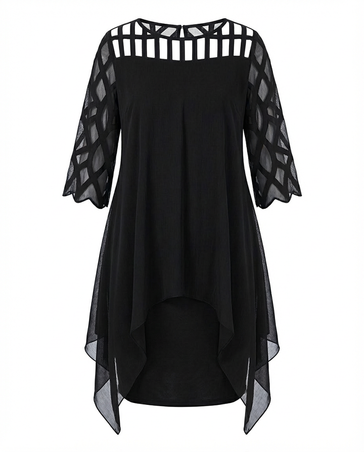 Sukienka Damska Midi Kwiatowa | Luźny Krój | Koronkowe Rękawy | Na Co Dzień