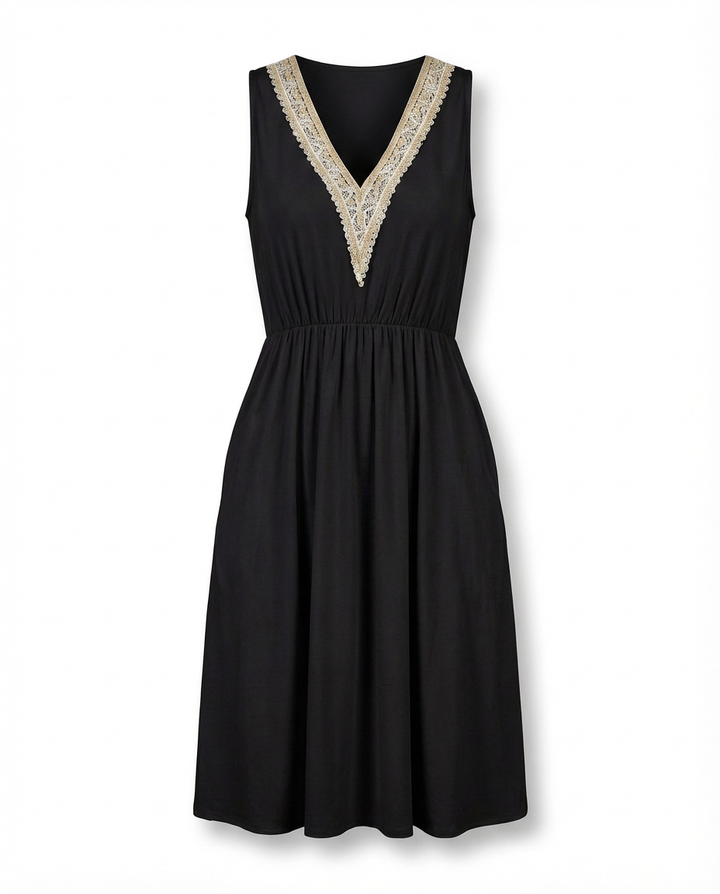 Sukienka Letnia Damska | Luźny Krój | Wygodny Dekolt w V | Na Co Dzień