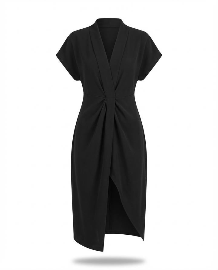 Sukienka Midi Damska Kopertowa | Regulowany Krój | Wygodne Wiązanie | Na Co Dzień i Na Wyjścia