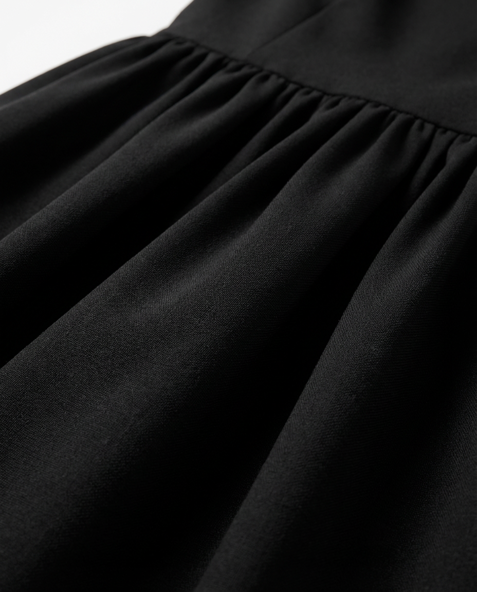 Klasyczna Mała Czarna Sukienka Midi | Rozkloszowany Krój z Szerokimi Ramiączkami | Elegancka Sukienka na Wiele Okazji