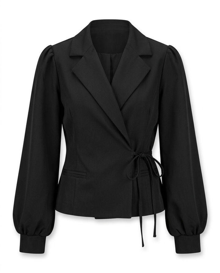 Marynarka Damska Marynarki Damskie | Dopasowany Krój | Wiązany Pasek | Do Pracy i Na Co Dzień