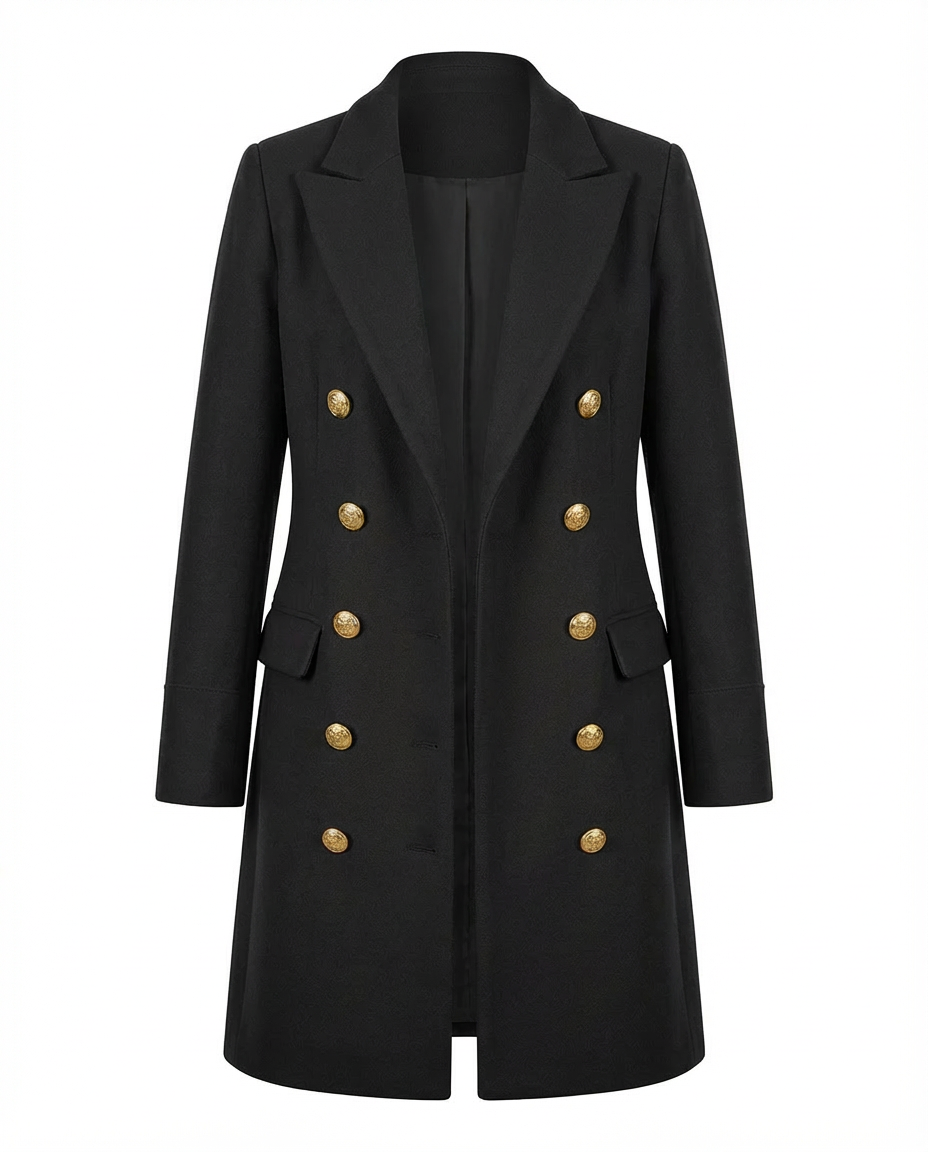 Płaszcz Zimowy Damski Płaszcz Damski Zimowy | Długi Krój | Funkcjonalne Kieszenie | Na Zimę i Pory Przejściowe