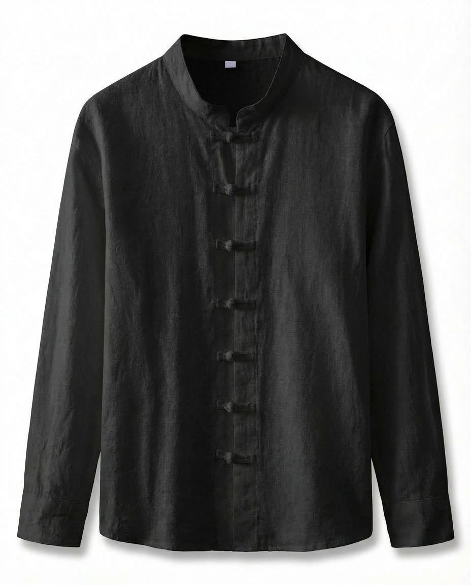 Koszula Męska Tradycyjna Koszula Lniana Męska | Regularny Krój | Oddychająca Tkanina | Na Co Dzień