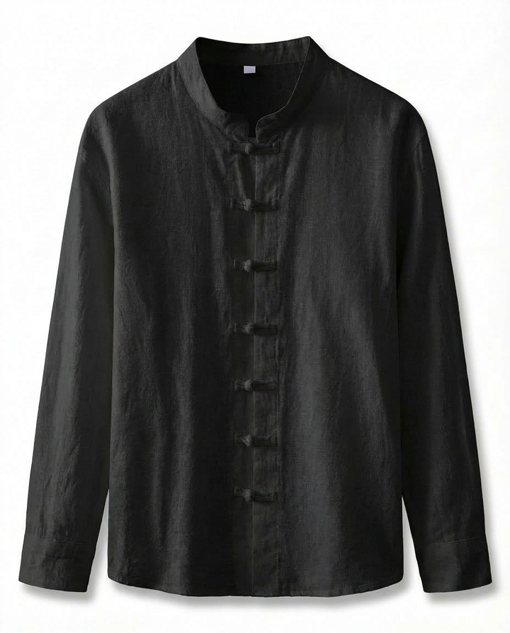 Koszula Męska Tradycyjna Koszula Lniana Męska | Regularny Krój | Oddychająca Tkanina | Na Co Dzień