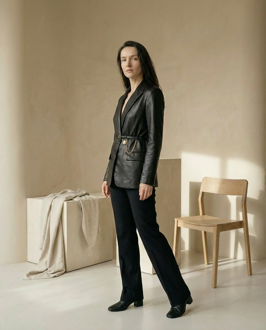 Marynarka Damska Elegancka | Dopasowany Krój | Zapięcie na Guziki | Do Pracy i Na Co Dzień