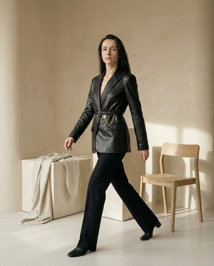 Marynarka Damska Elegancka | Dopasowany Krój | Zapięcie na Guziki | Do Pracy i Na Co Dzień