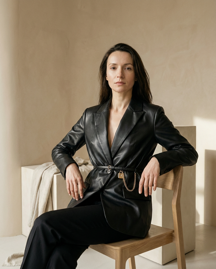 Marynarka Damska Elegancka | Dopasowany Krój | Zapięcie na Guziki | Do Pracy i Na Co Dzień