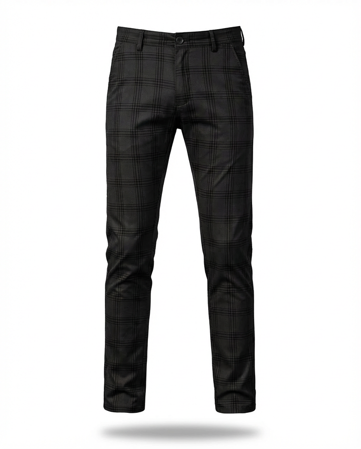 Spodnie Męskie Spodnie w Kratę | Luźny Krój | Wygodny Materiał | Na Co Dzień