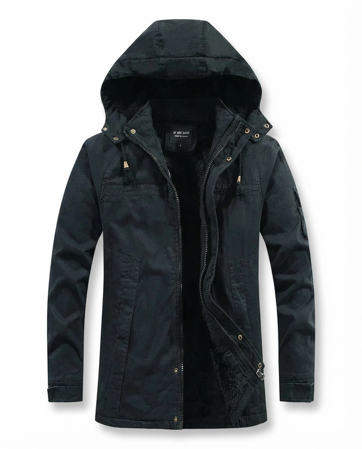 Męska Kurtka z Kapturem | Podszyta i Wiatroodporna | Klasyczny Krój - 9